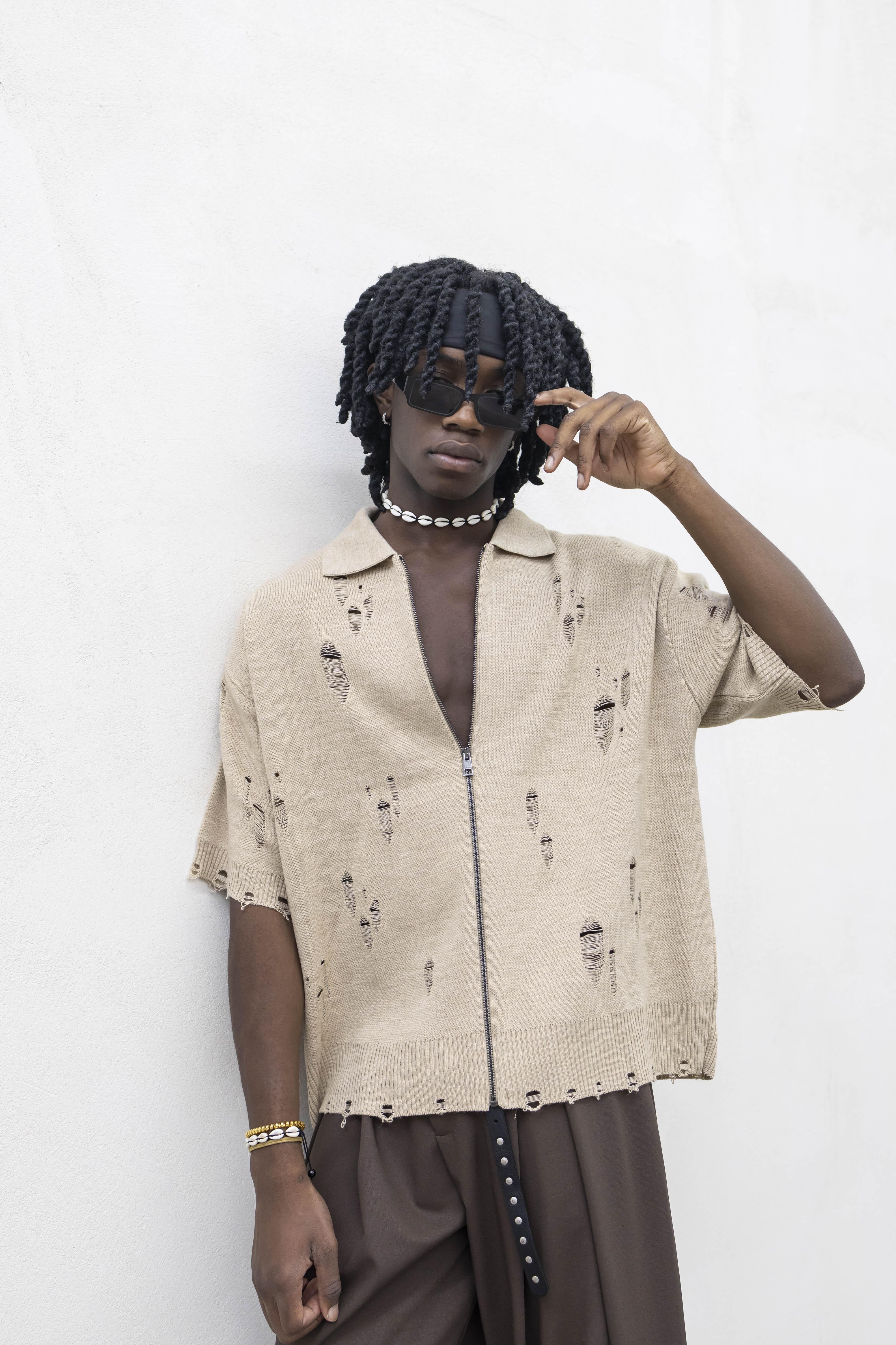 Tokyo polo beige con zip TCK001 BEIGE TOKYO