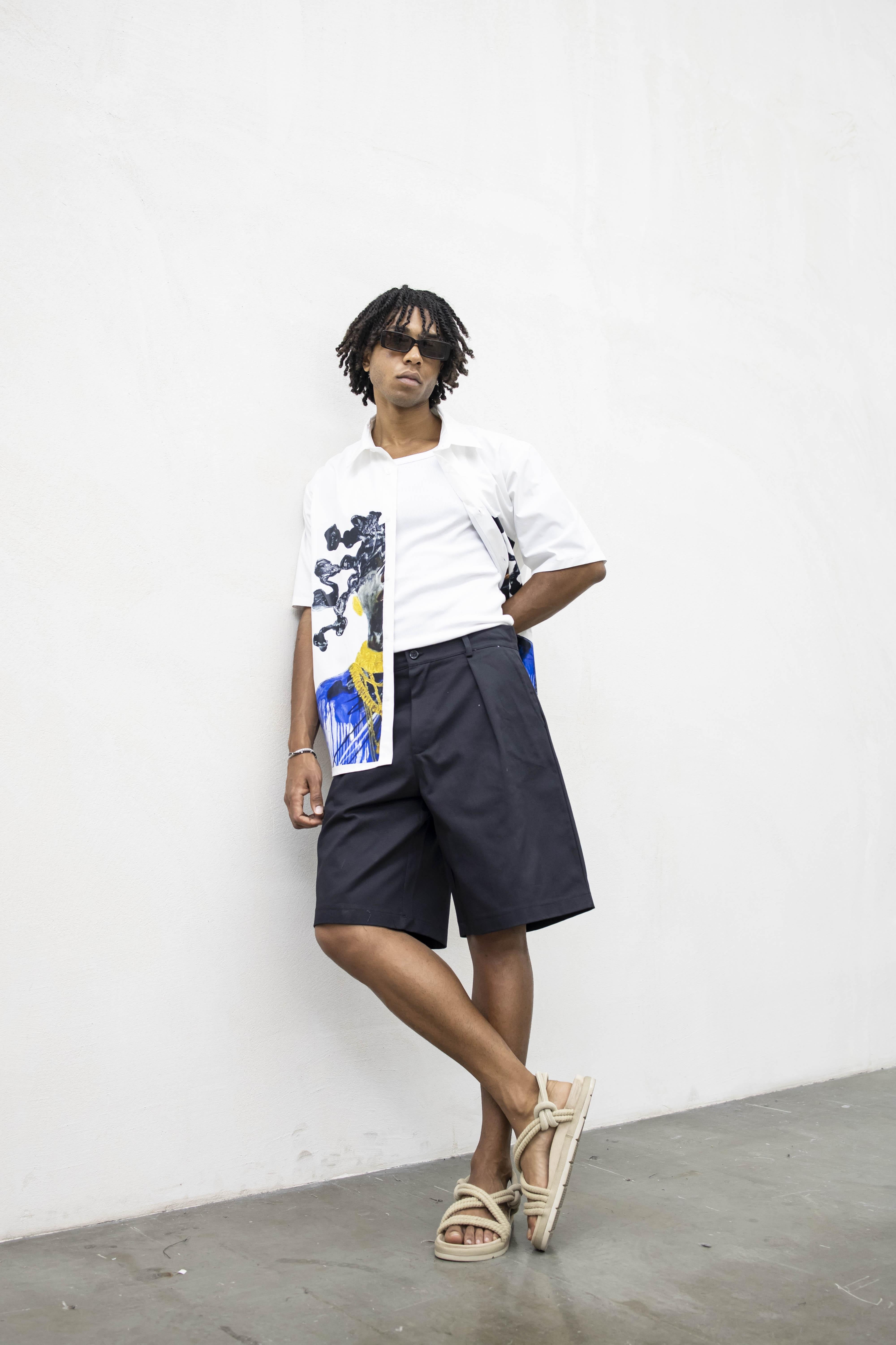 Tokyo camicia bianco con stampa TKN049B BIANCO TOKYO