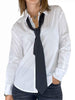 Tensione In camicia bianco con cravatta nero