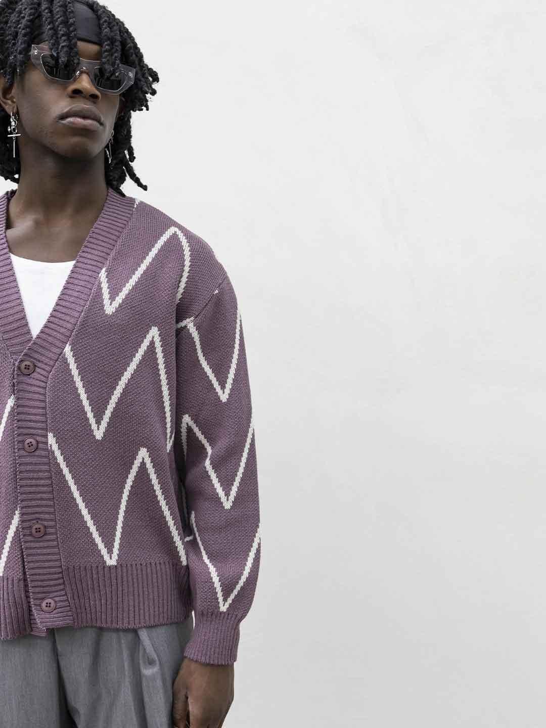 Tokyo cardigan viola e bianco TCK009 VIOLA TOKYO
