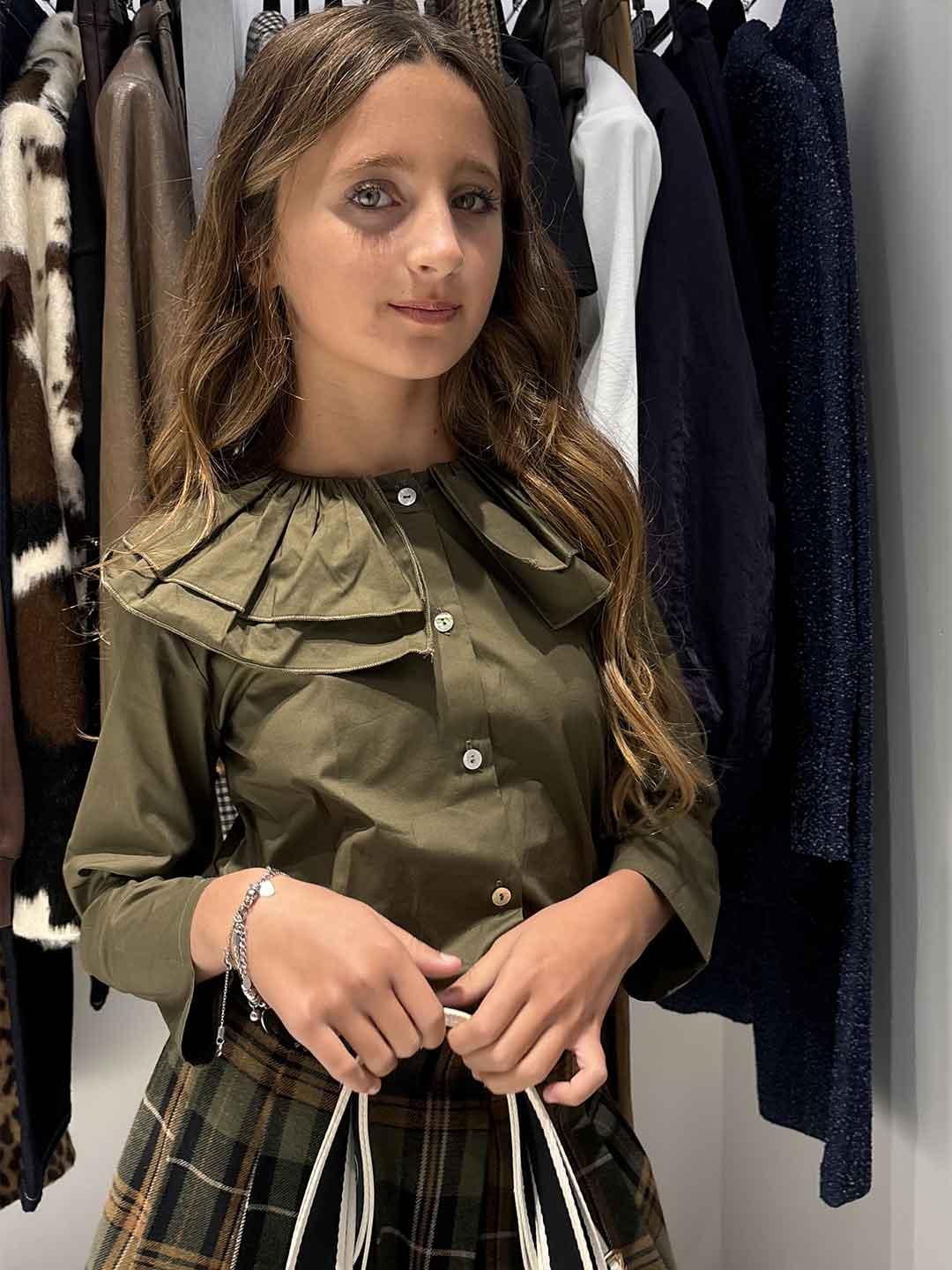 Pype camicia kids verde con volant CLODY VERDE PYPE