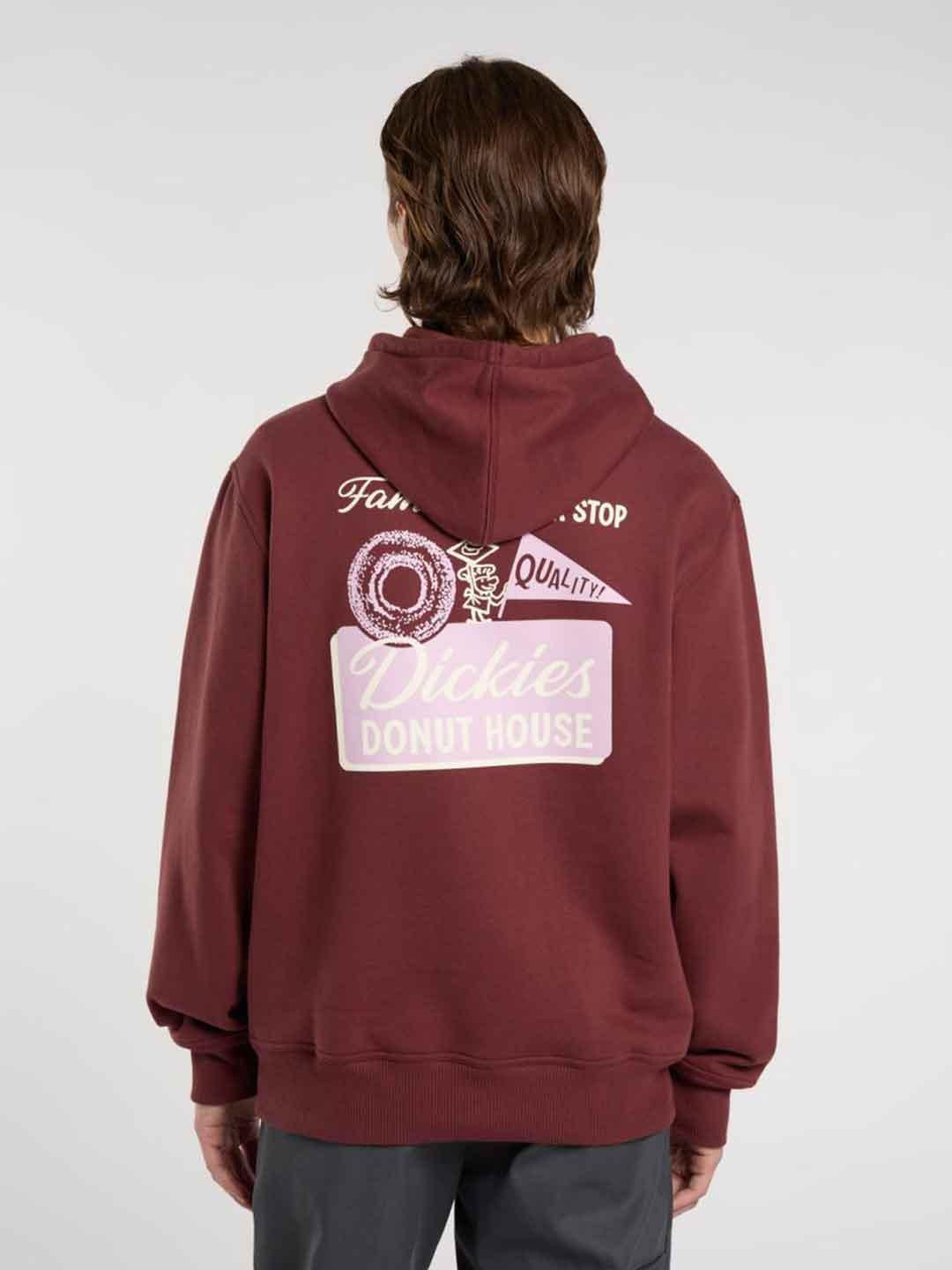 Dickies Donut House felpa bordeaux DK0A88ATL161 BORDEAUX DICKIES