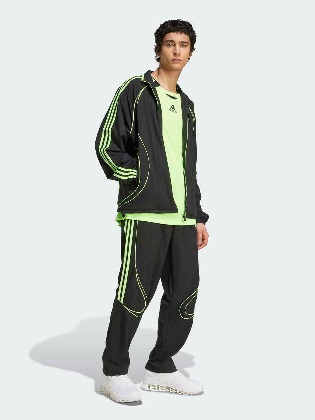 Adidas felpa nero e verde JW5866 NERO ADIDAS