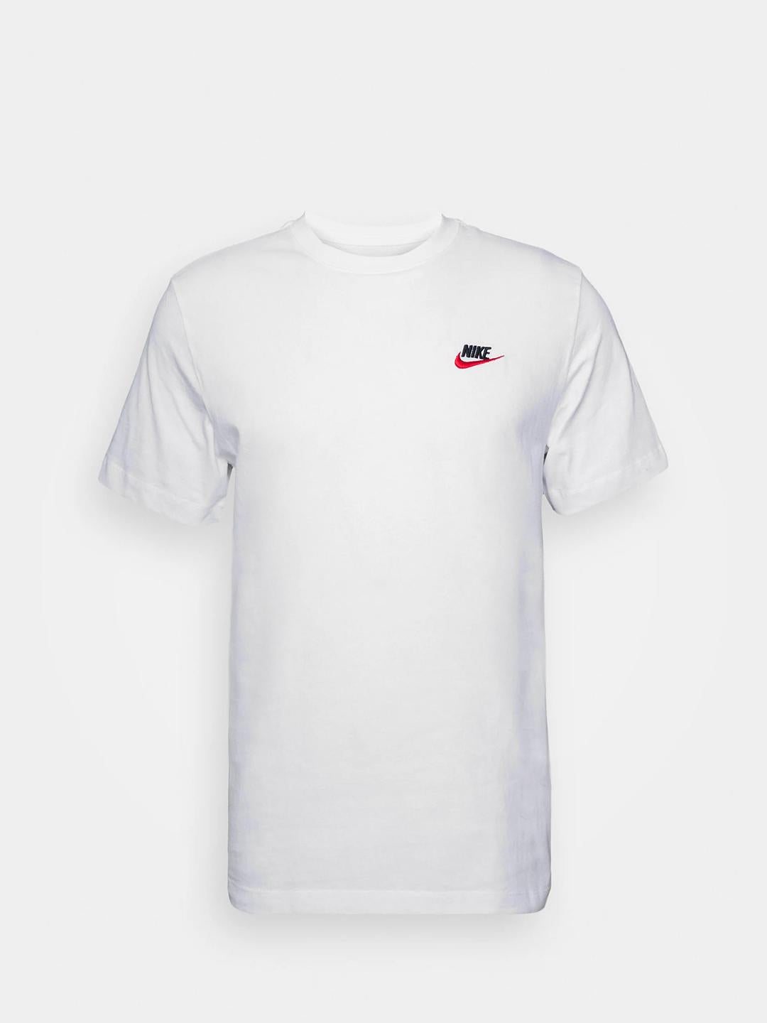 Nike t-shirt bianco con logo rosso AR4997-100 BIANCO NIKE