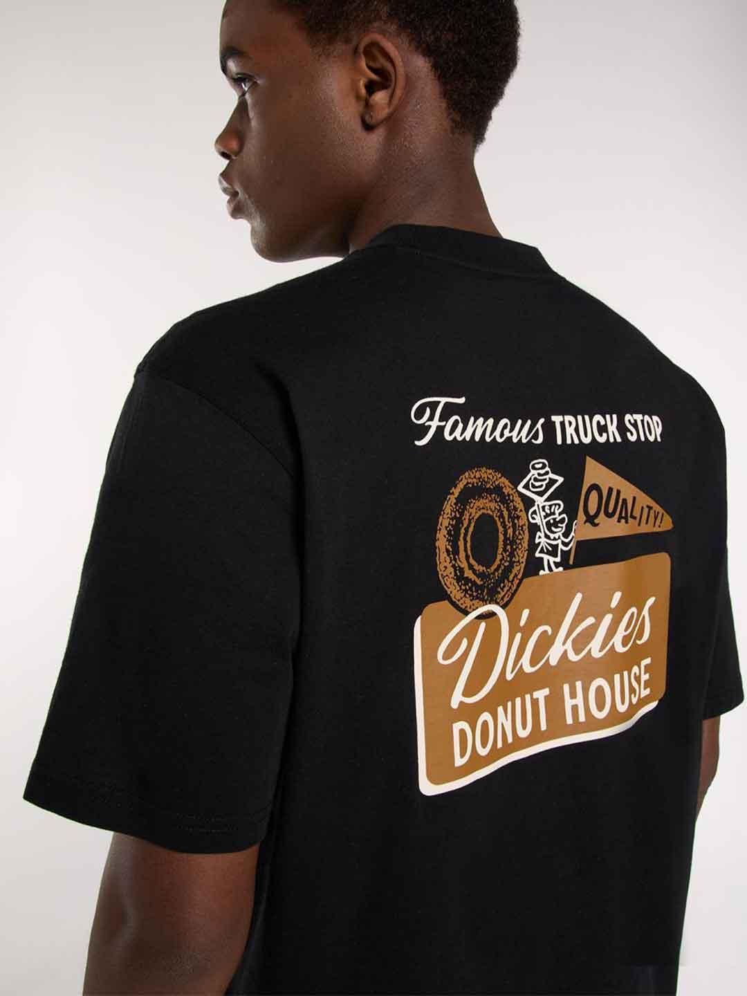 Dickies Donut House t-shirt nero con stampa retro DK0A87QNBLK1 NERO DICKIES