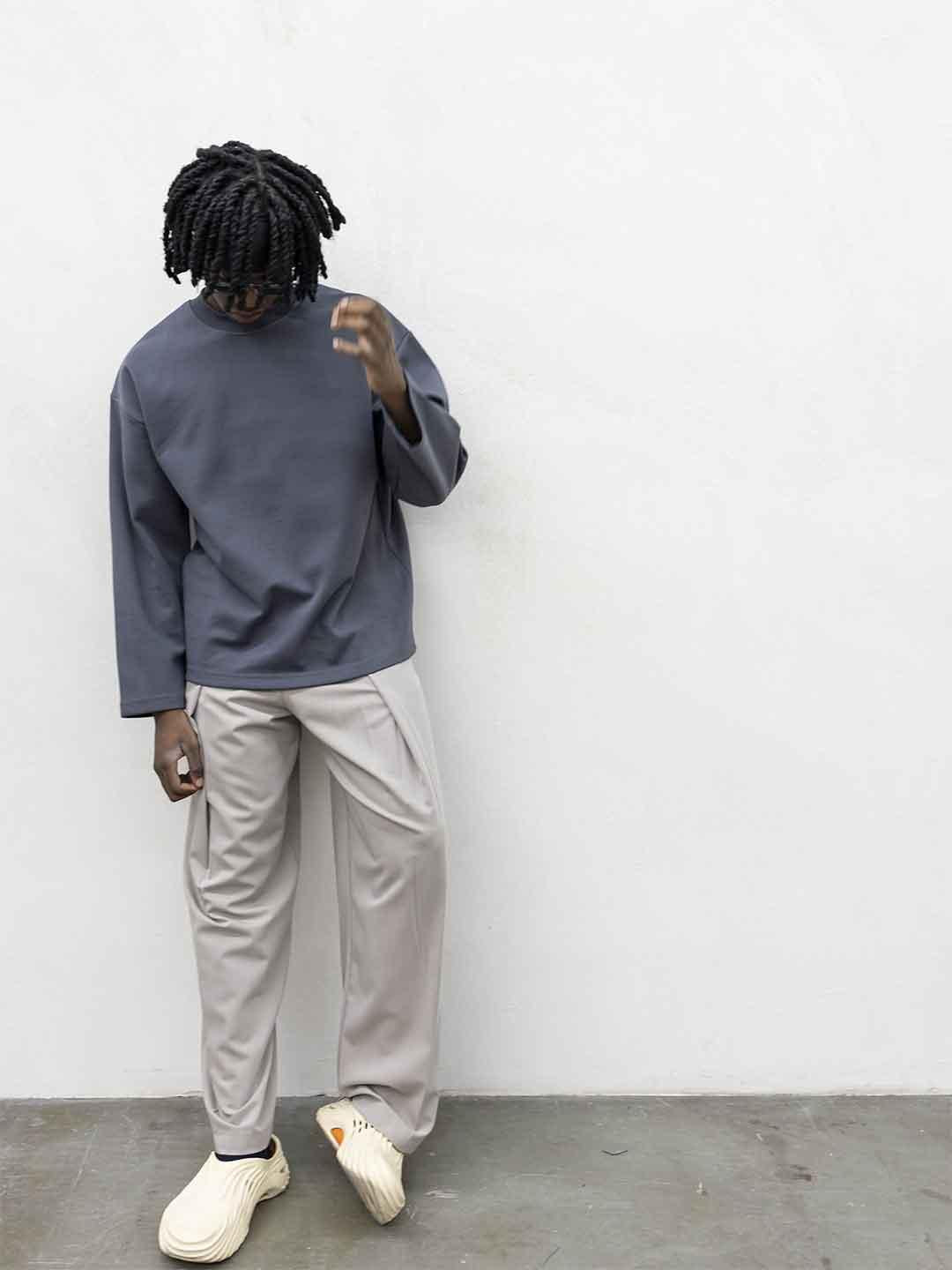 Present Day Long Perfect t-shirt grigio maniche lunghe PRS061 GRIGIO PRESENT DAY