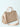 Gaelle Maxi Shoulder Strap borsa beige con tracolla con logo impresso