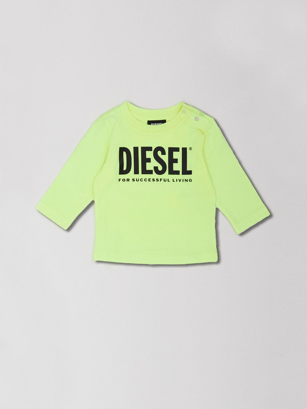 Diesel t-shirt gialla con logo in contrasto neonato