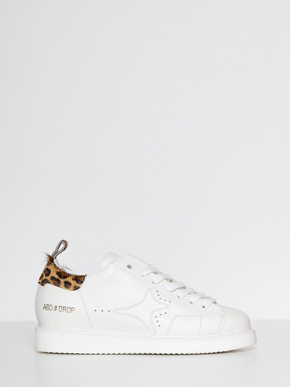 Ama Brand 2535 sneakers bianco in pelle tab maculato
