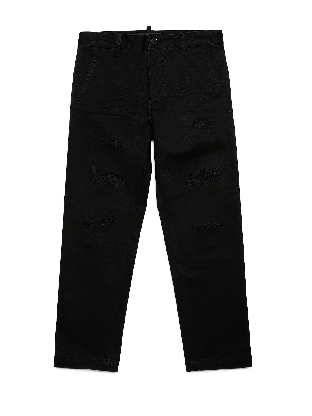 Dsquared 2 pantaloni kids nero stretch effetto vissuto DQ1748 D0A4S NERO DSQUARED 2 