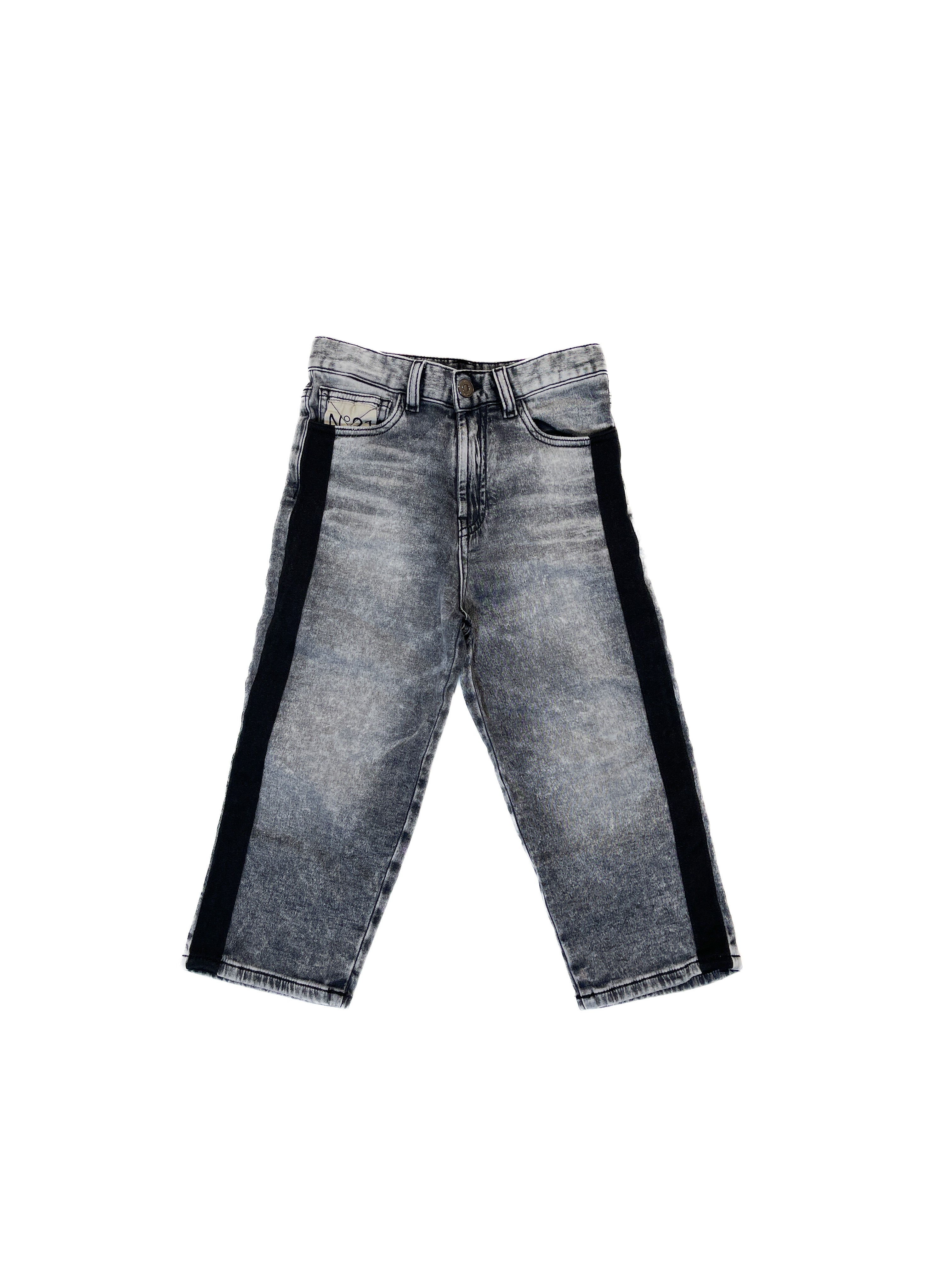 N°21 jeans kids nero con bande laterali