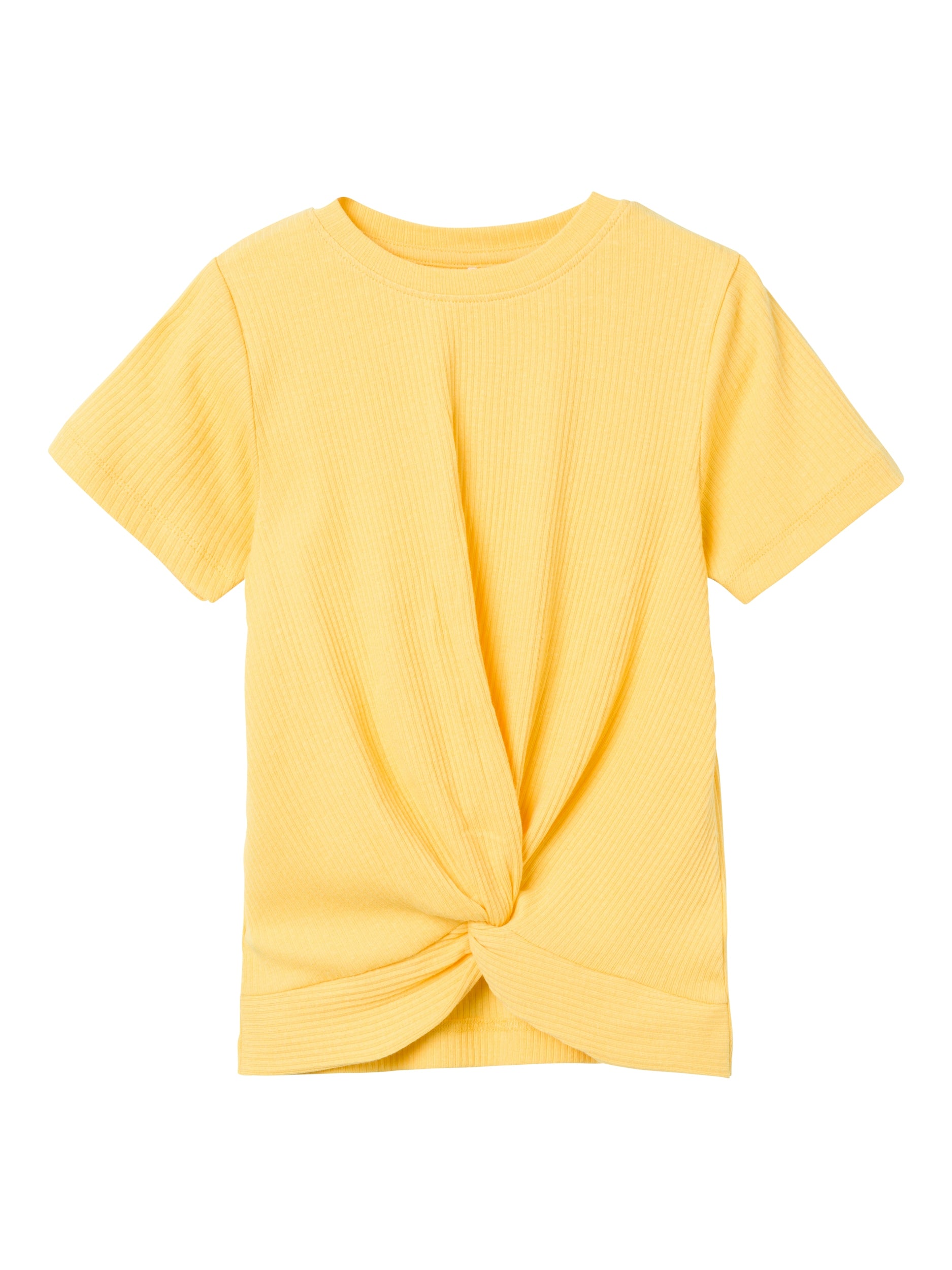 Name It t-shirt kids giallo a coste con nodino