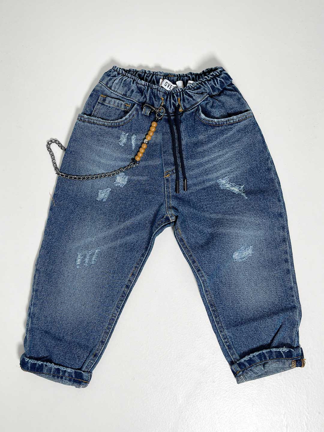 Over/D jeans kids blu con catena