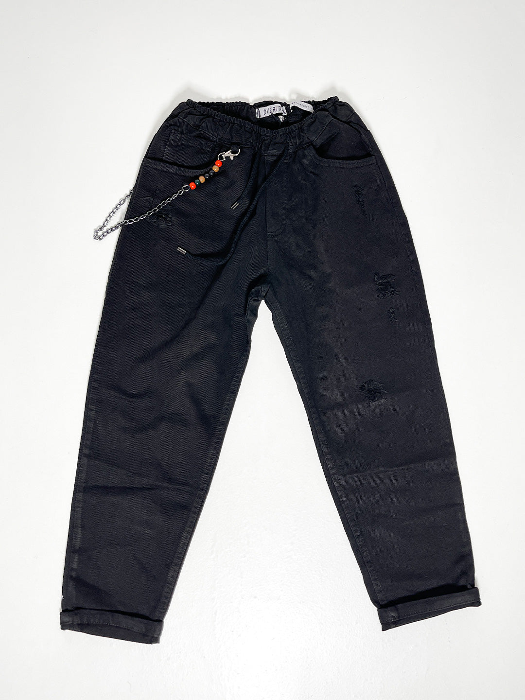 Over/D jeans kids nero con catena