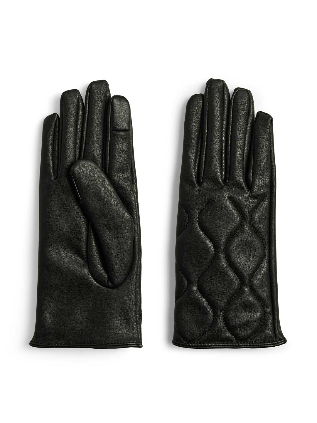 Pieces guanti nero in pelle 17152645 NERO PIECES 