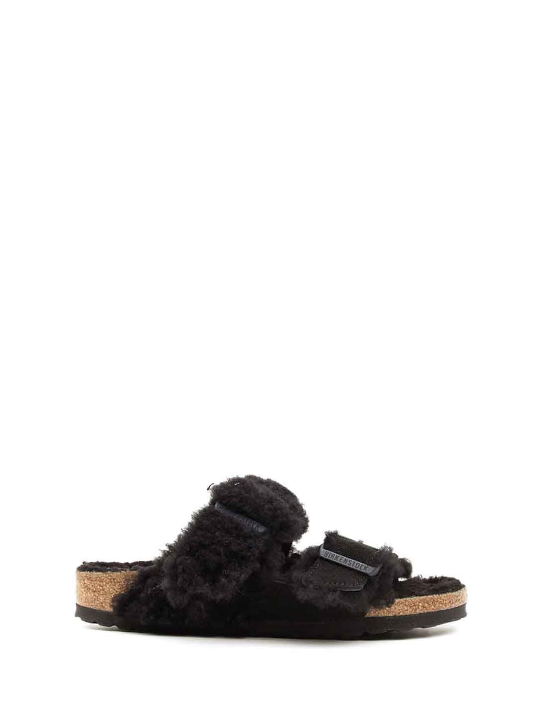 Birkenstock Arizona sandali nero con pelliccia 1025544 NERO BIRKENSTOCK 