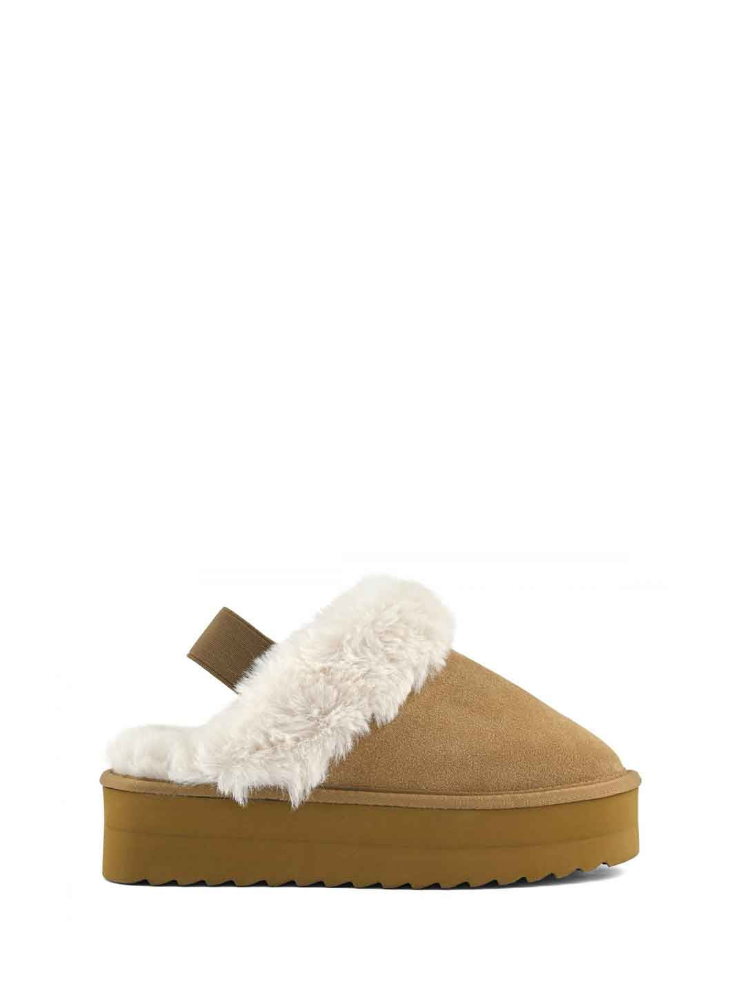 Colors Of California sabot marrone platform con pelliccia YWPLA07 MARRONE COLORS OF CALIFORNIA 