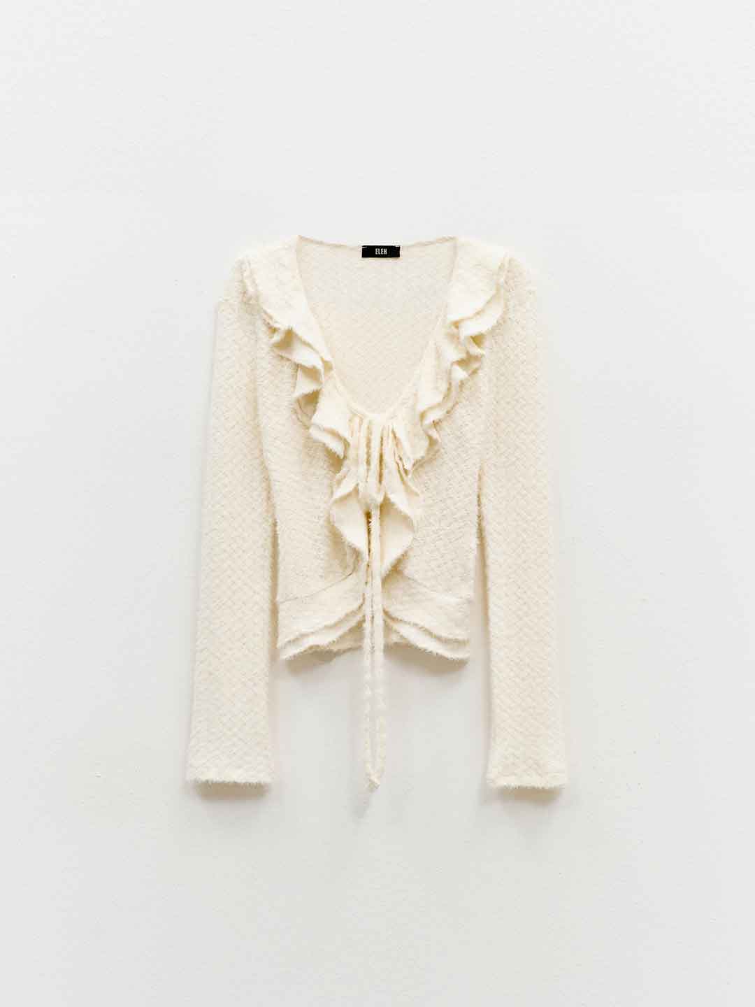 Eleh cardigan panna con lacci 0084 PANNA ELEH 
