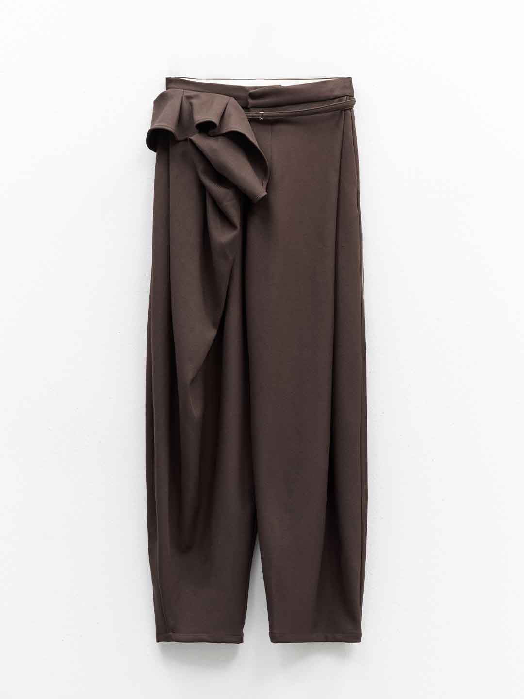 Eleh pantaloni marrone con volant 0301 MARRONE ELEH 
