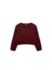 GCDS felpa kids bordeaux girocollo crop