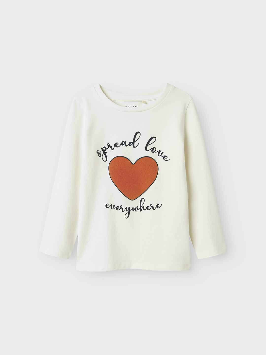 Name It t-shirt kids bianco con stampa cuore 13246621 BIANCO NAME IT 