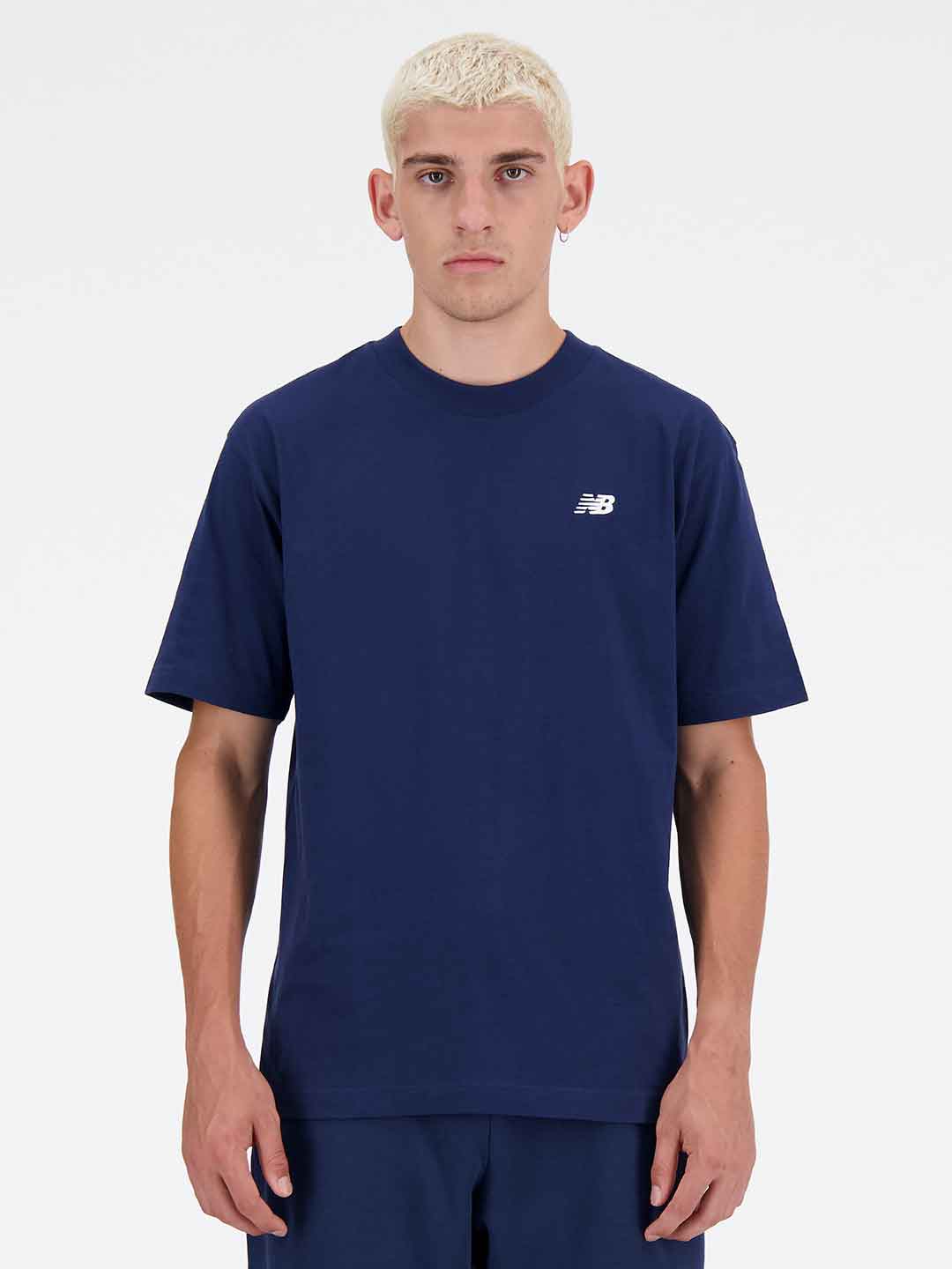 New Balance t-shirt blu con logo bianco MT41509NNY BLU NEW BALANCE 