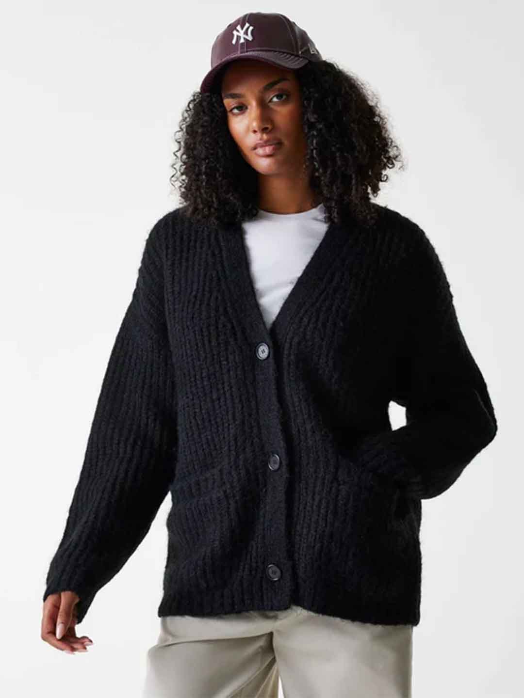 New Era cardigan nero NY con logo nero 60684485 NERO NEW ERA 