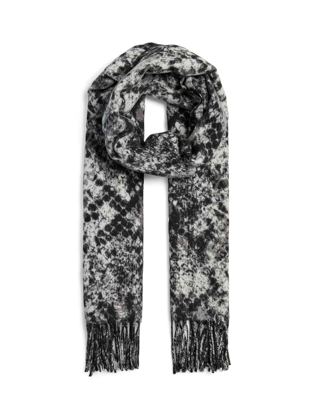 Pieces sciarpa nero con frange 17159757 NERO PIECES 