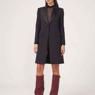 Silence Crepe cappotto nero lungo SLCP006 NERO SILENCE 