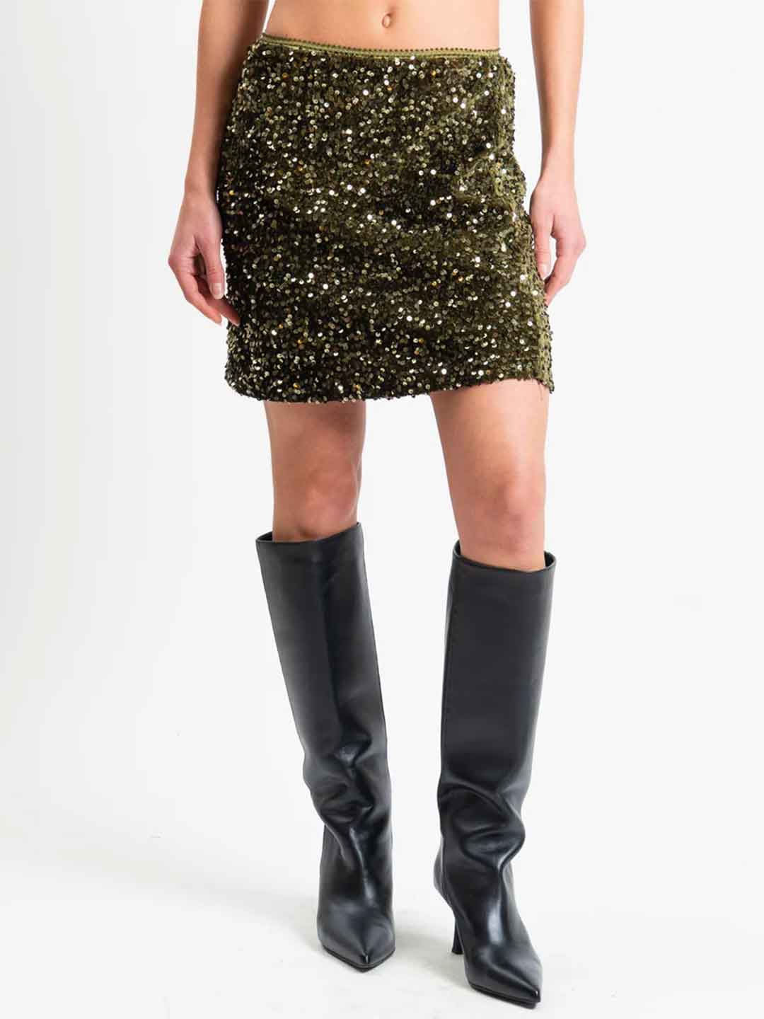 Tensione In gonna verde in paillettes 26G1730 VERDE TENSIONE IN 