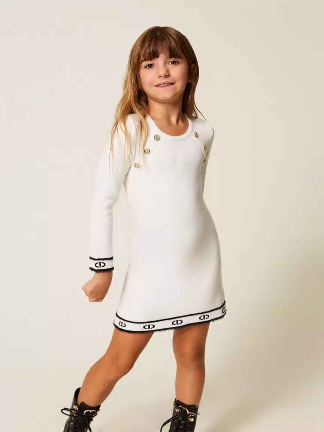 Twinset abito kids bianco in lana 252GB3024 BIANCO TWINSET 