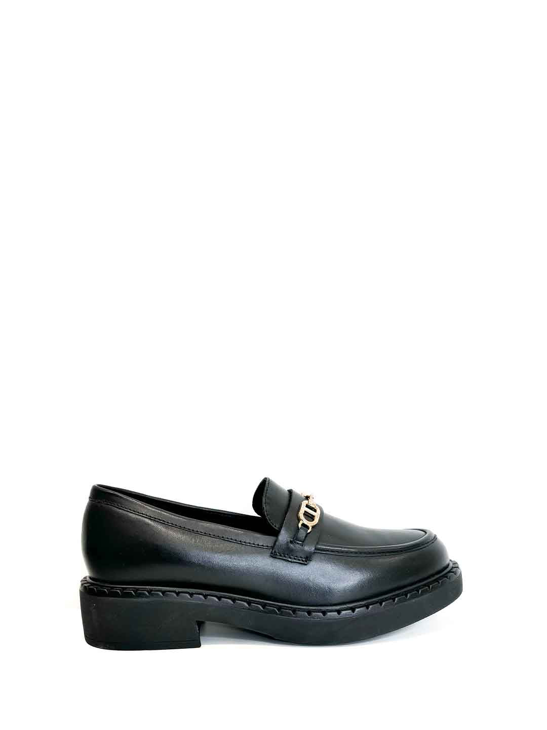 Twinset mocassini nero con logo oval T 252GCJ034 NERO TWINSET 