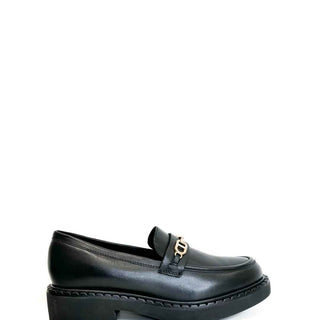 Twinset mocassini nero con logo oval T 252GCJ034 NERO TWINSET 