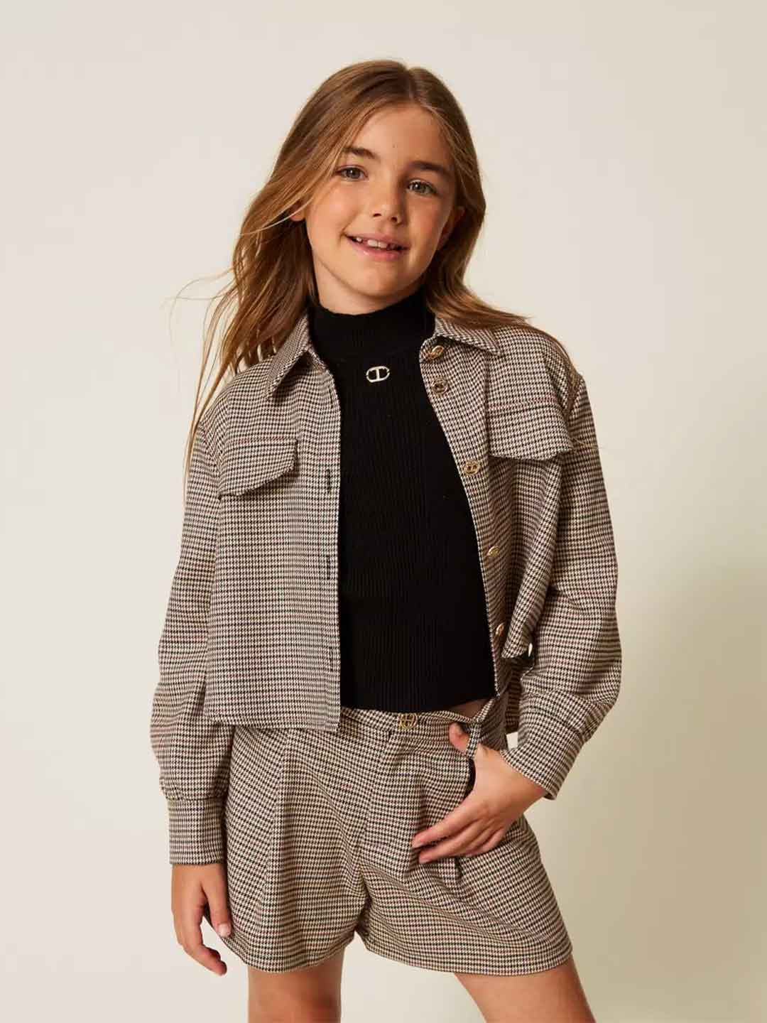 Twinset camicia kids a fantasia pied-de-poule 252GJ2102 FANTASIA TWINSET 
