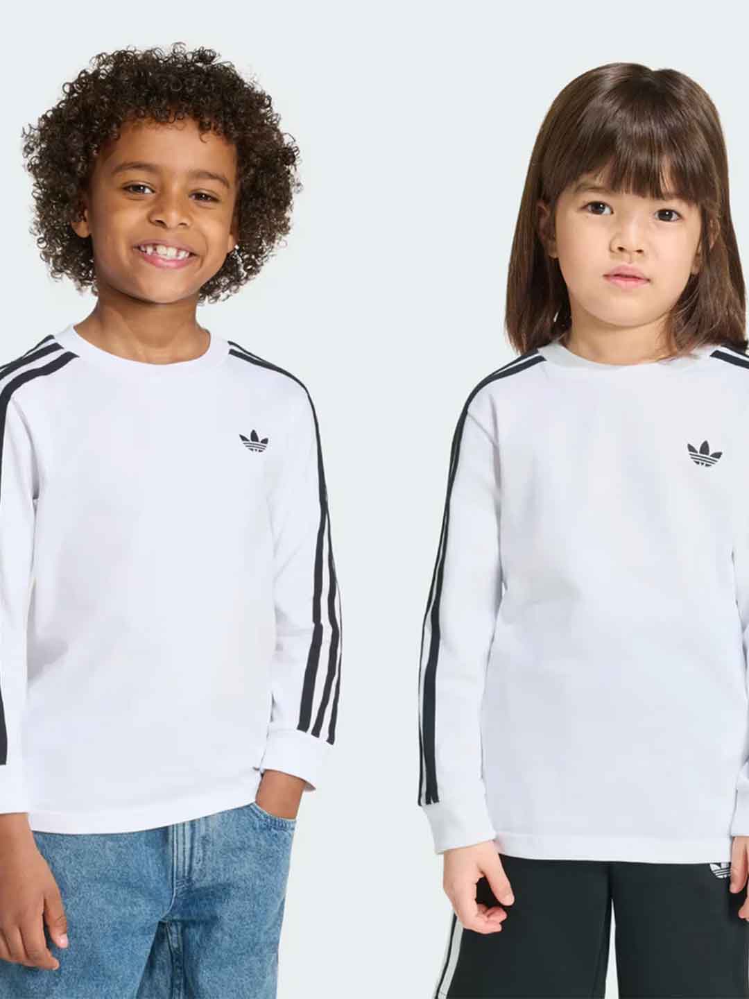 Adidas t-shirt kids bianco manica lunga 3-8 anni HZ6602 BIANCO ADIDAS 