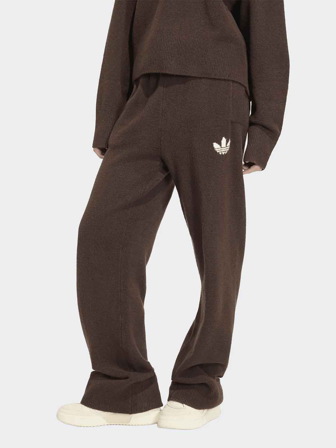 Adidas Essentials Knit pantalone marrone in lana IA4437 MARRONE ADIDAS 