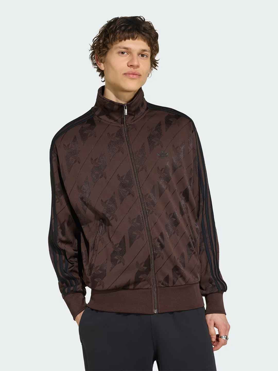 Adidas Monogram Firebird felpa marrone IA4536 MARRONE ADIDAS 
