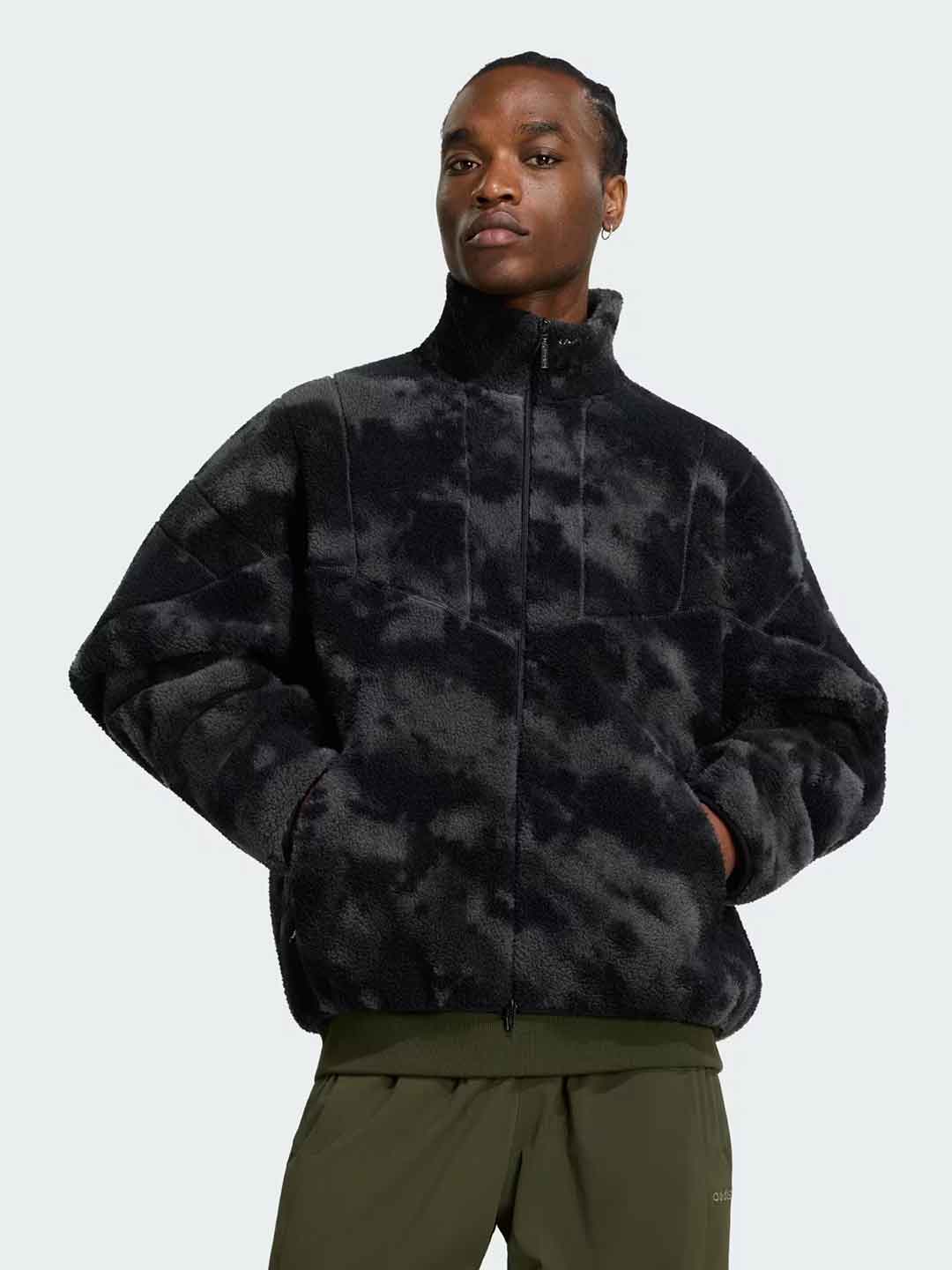 Adidas Camo Polarfleece felpa nero in teddy IB6953 NERO ADIDAS 