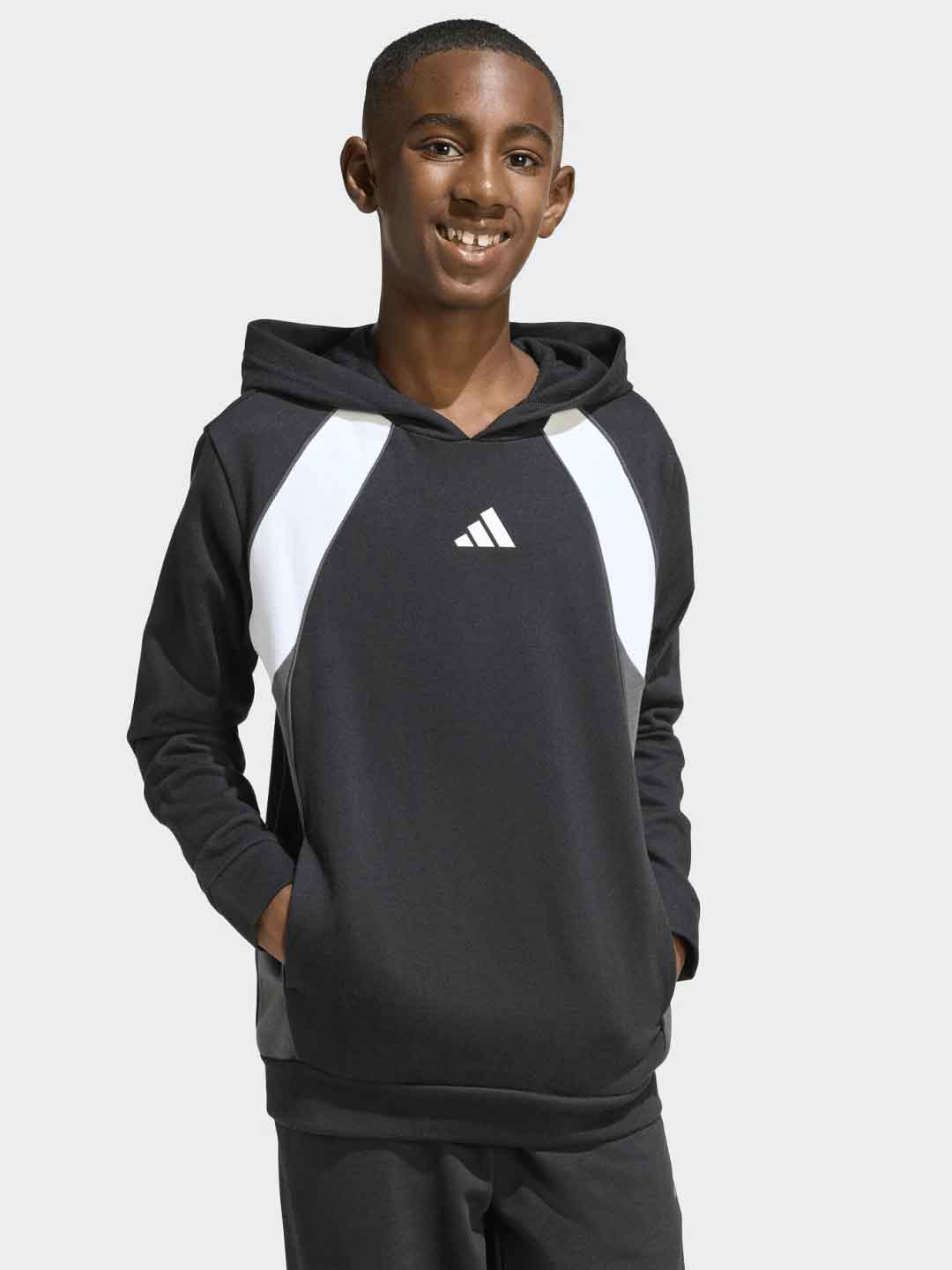 Adidas felpa kids nero con cappuccio 5-16 anni KB9551 NERO ADIDAS 