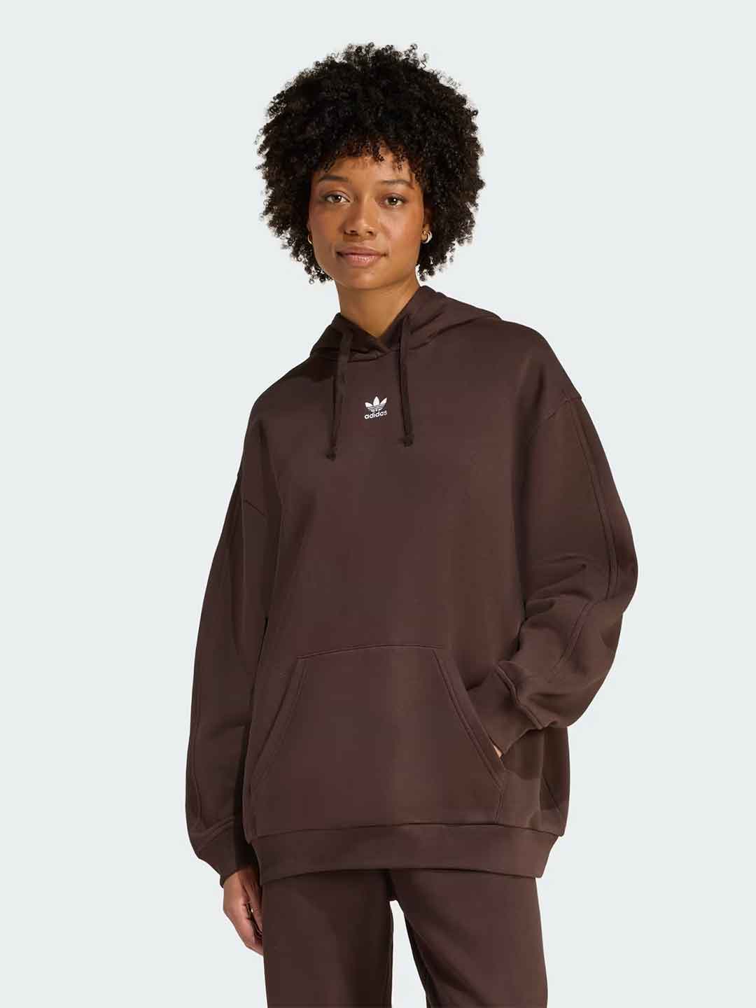 Adidas Essential felpa marrone oversize KC9109 MARRONE ADIDAS 