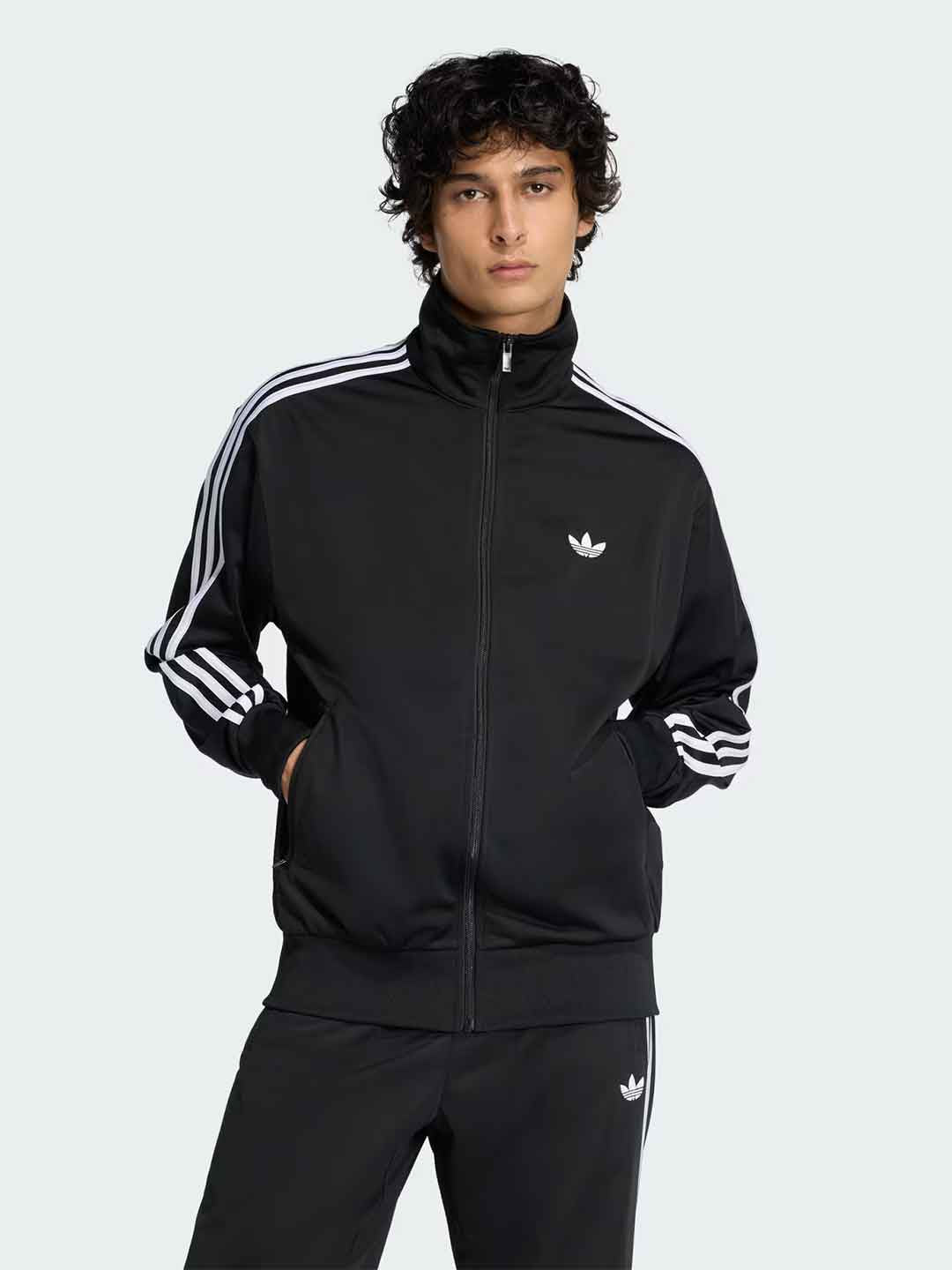 Adidas Firebird felpa nero con bande bianche KD8312 NERO ADIDAS 
