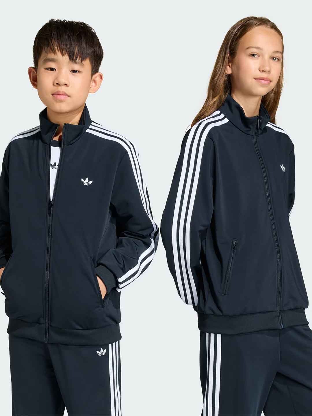 Adidas Firebird felpa kids nero con bande bianche e zip 9-16 anni KE0892 NERO ADIDAS 