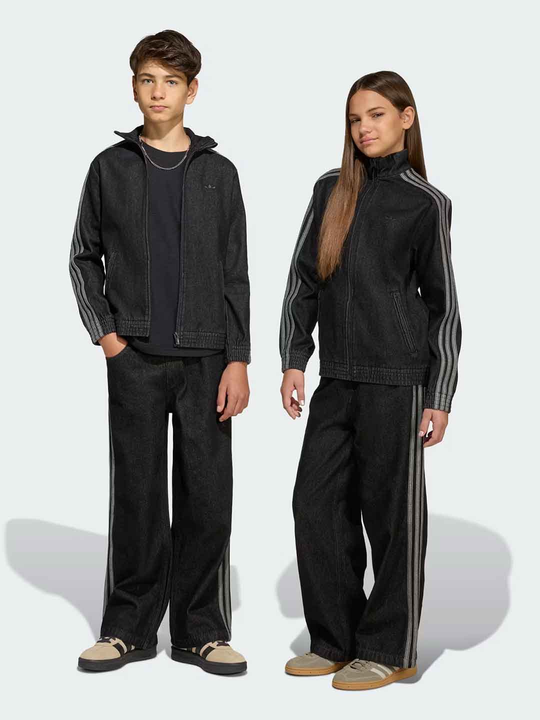 Adidas Firebird pantalone grigio kids in jeans con bande grigie 7-16 anni KE2967 GRIGIO ADIDAS 