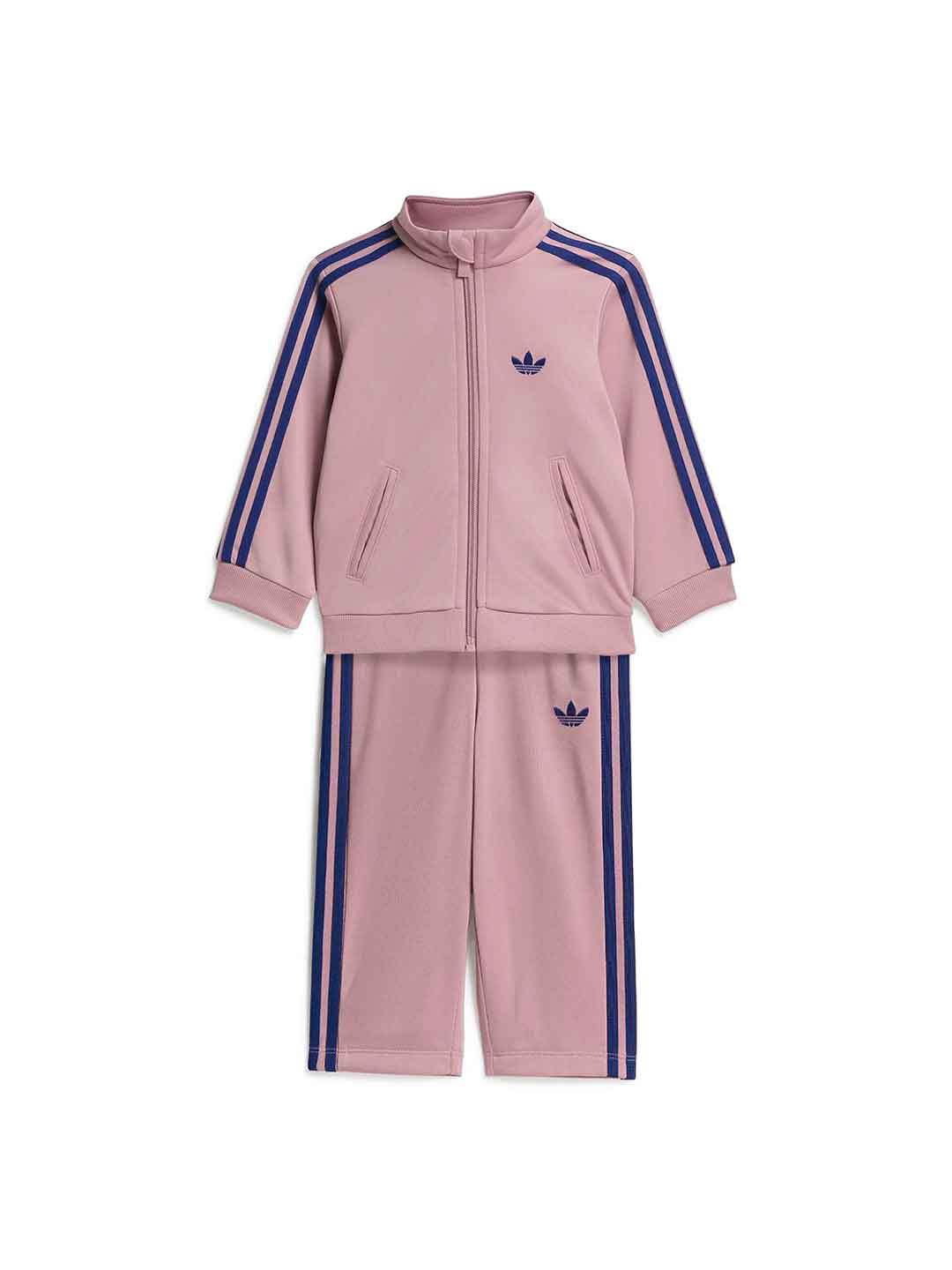 Adidas Firebird coordinato kids rosa con bande blu 0-4 anni KG3890 ROSA ADIDAS 