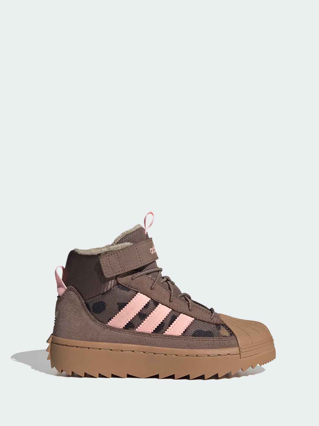 Adidas Superstar snekaers kids marrone e rosa a stivaletto 28-35 KH9793 MARRONE ADIDAS 