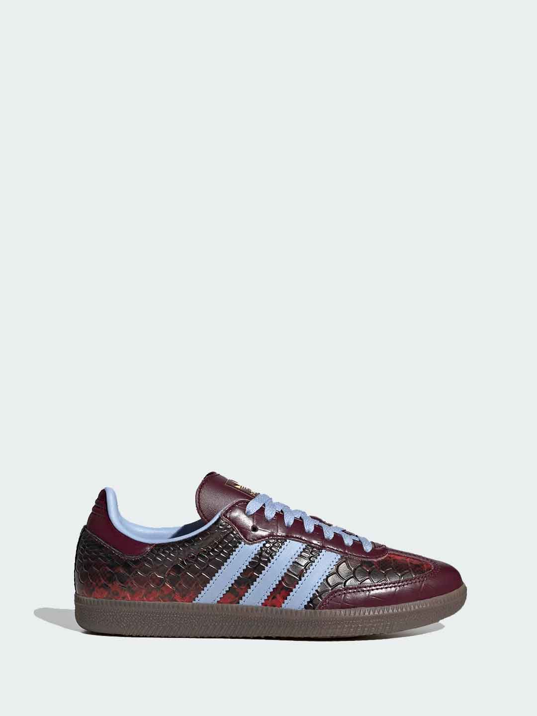 Adidas Samba OG sneakers bordeaux con bande azzurre KK2474 BORDEAUX ADIDAS 