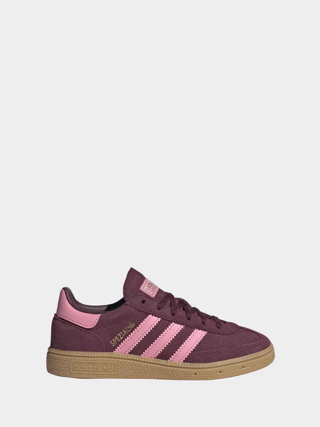 Adidas Handball Spezial sneakers kids bordeaux con bande rosa 28-35 KK5036 BORDEAUX ADIDAS 