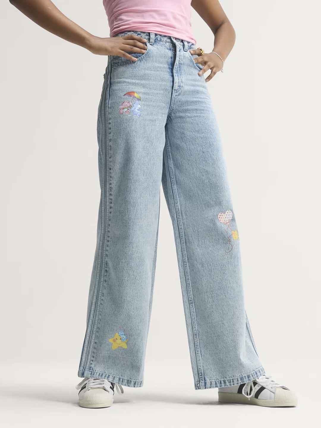 Adidas Care Bears jeans celeste con stampe KQ6748 CELESTE ADIDAS 