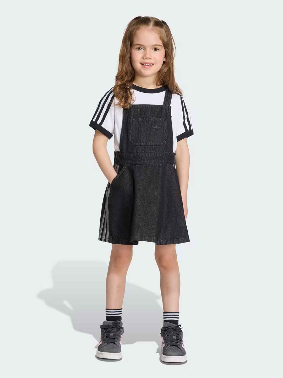 Adidas abito kids nero in jeans 3-8 anni KQ8909 NERO ADIDAS 