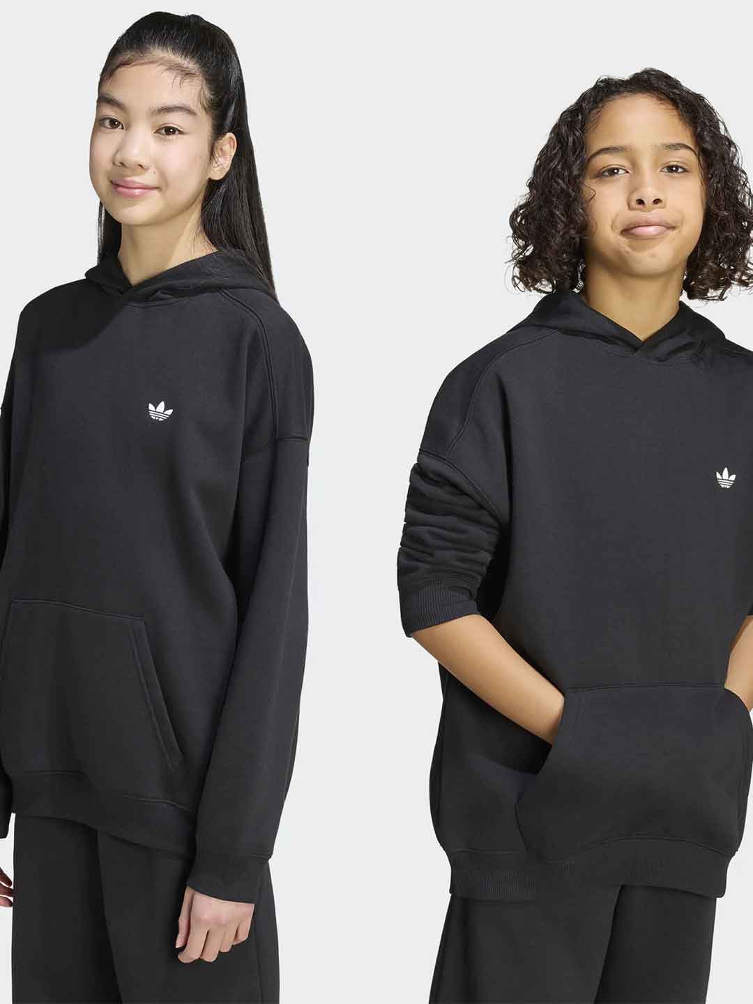 Adidas felpa kids nero con cappuccio over 9-14 anni KR0860 NERO ADIDAS 